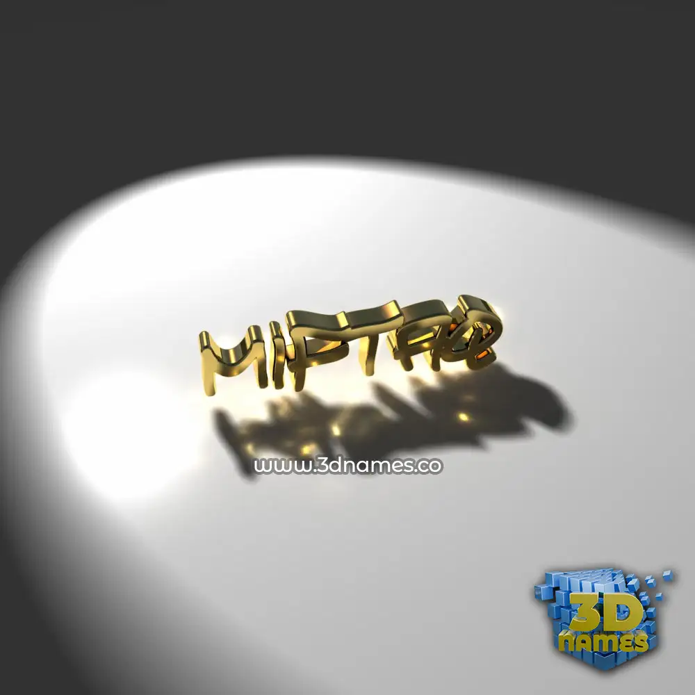 miftaq in Gold Shine style - 3D name wallpaper