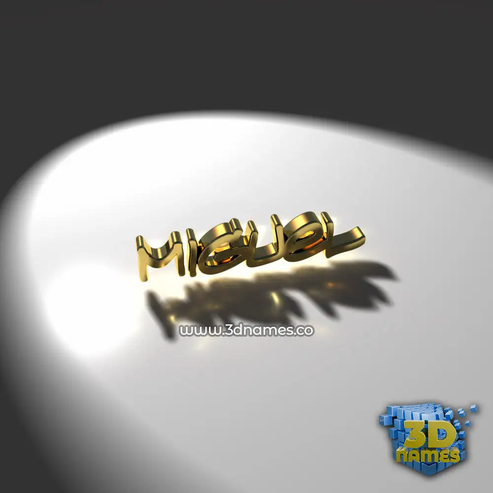 miguel in Gold Shine style - 3D name wallpaper