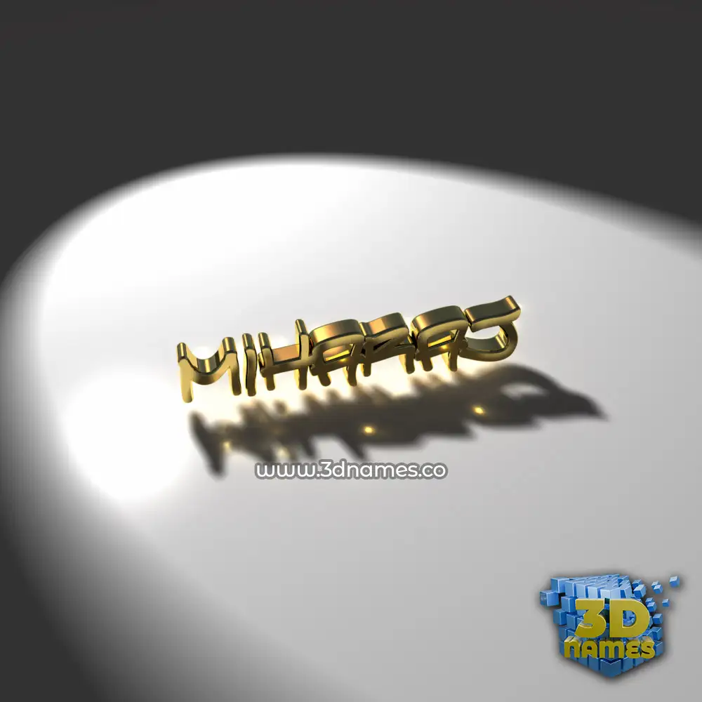 miharaj in Gold Shine style - 3D name wallpaper