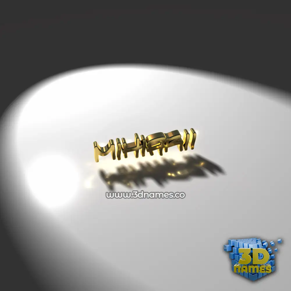 mihiarii in Gold Shine style - 3D name wallpaper
