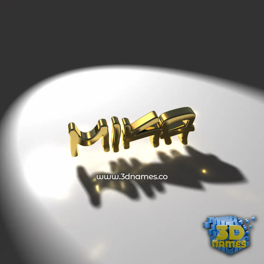 mika in Gold Shine style - 3D name wallpaper