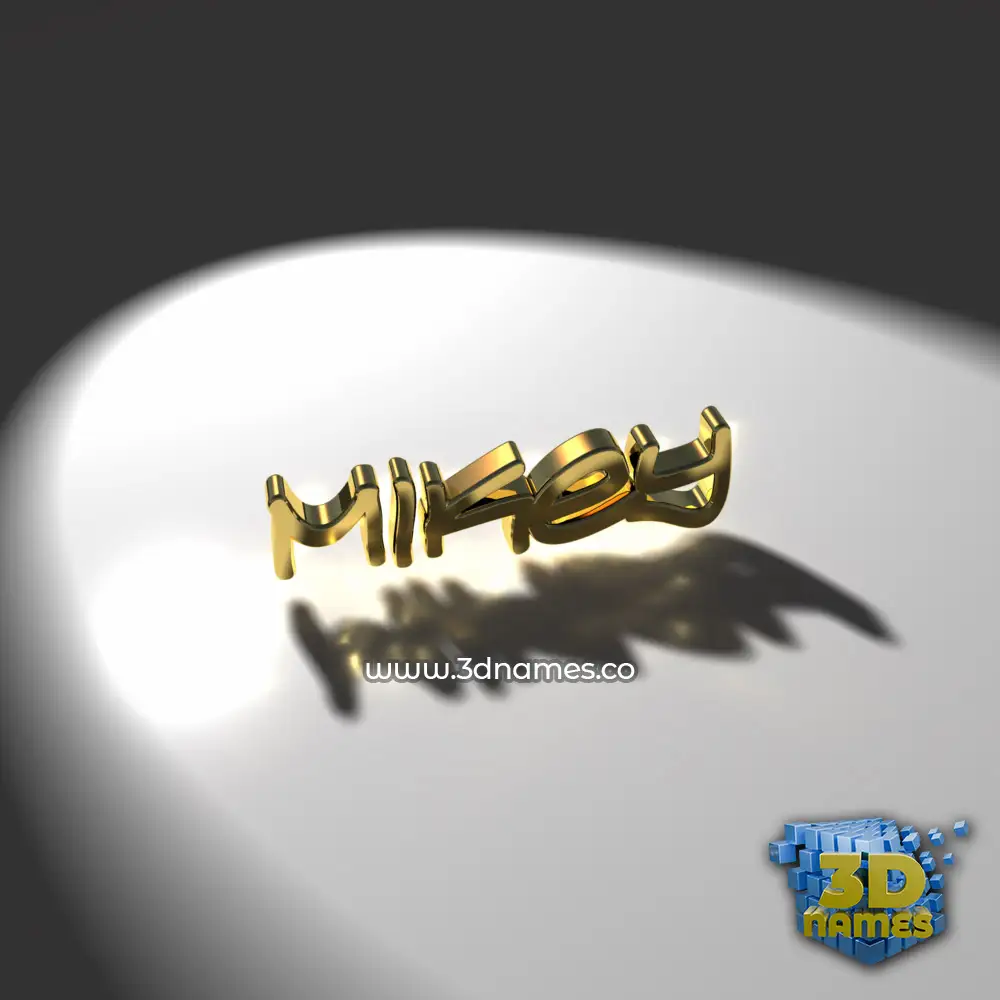 mikey in Gold Shine style - 3D name wallpaper