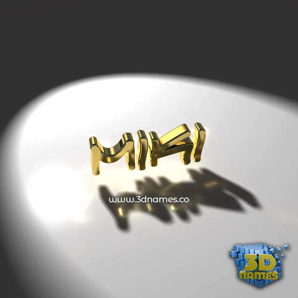 miki in Gold Shine style - 3D name wallpaper