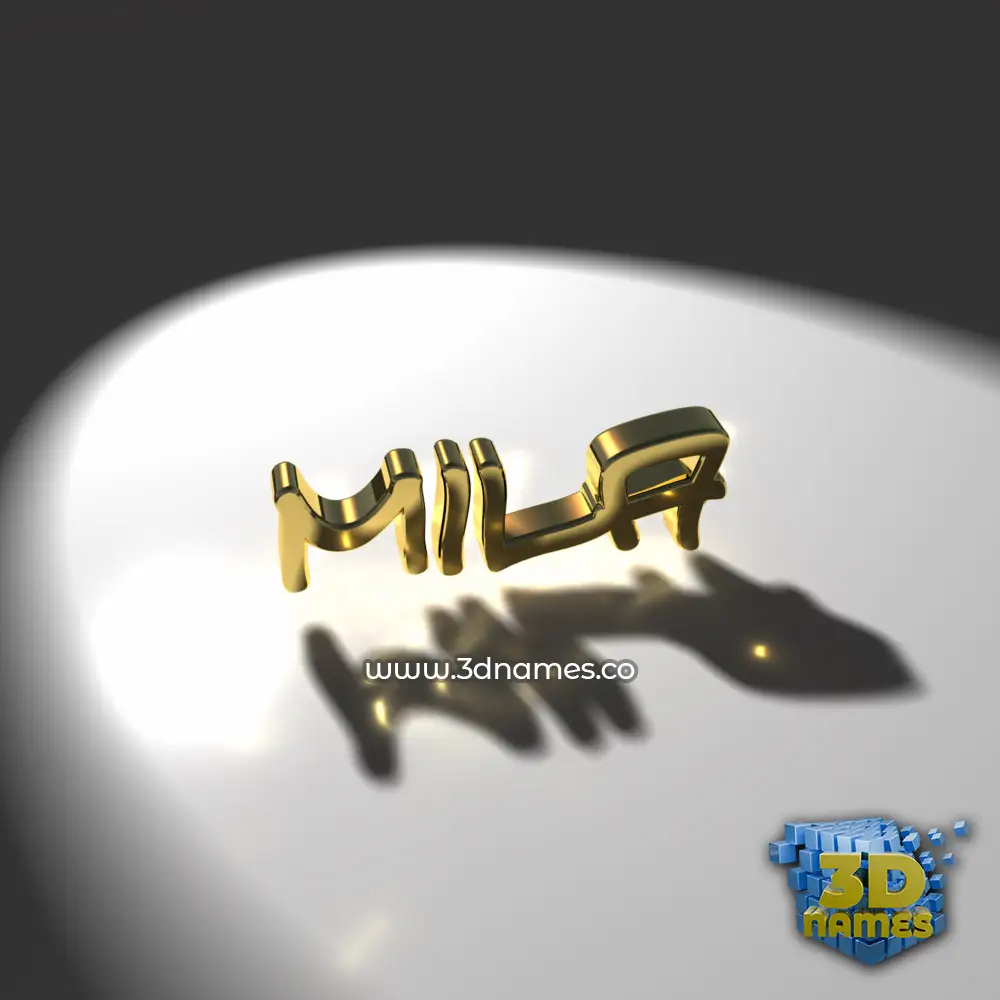 mila in Gold Shine style - 3D name wallpaper