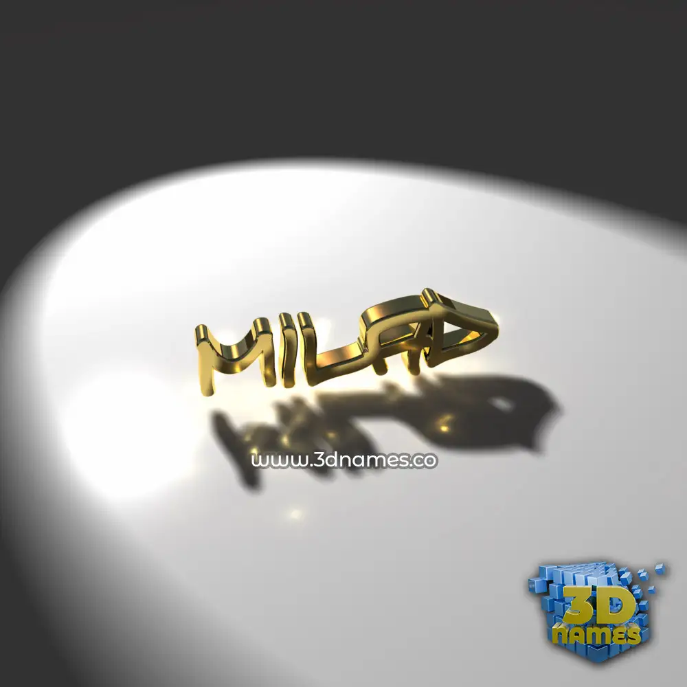 milad in Gold Shine style - 3D name wallpaper