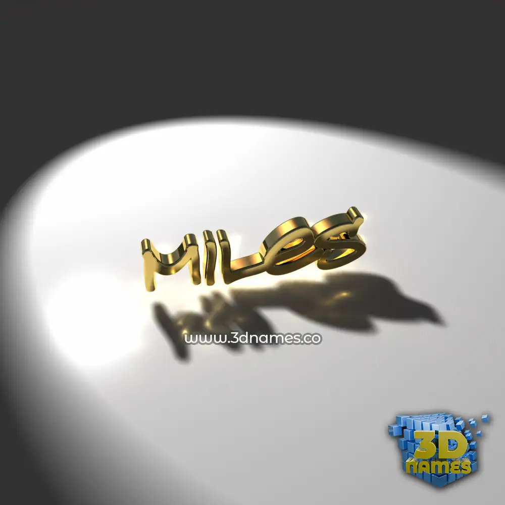 miles in Gold Shine style - 3D name wallpaper