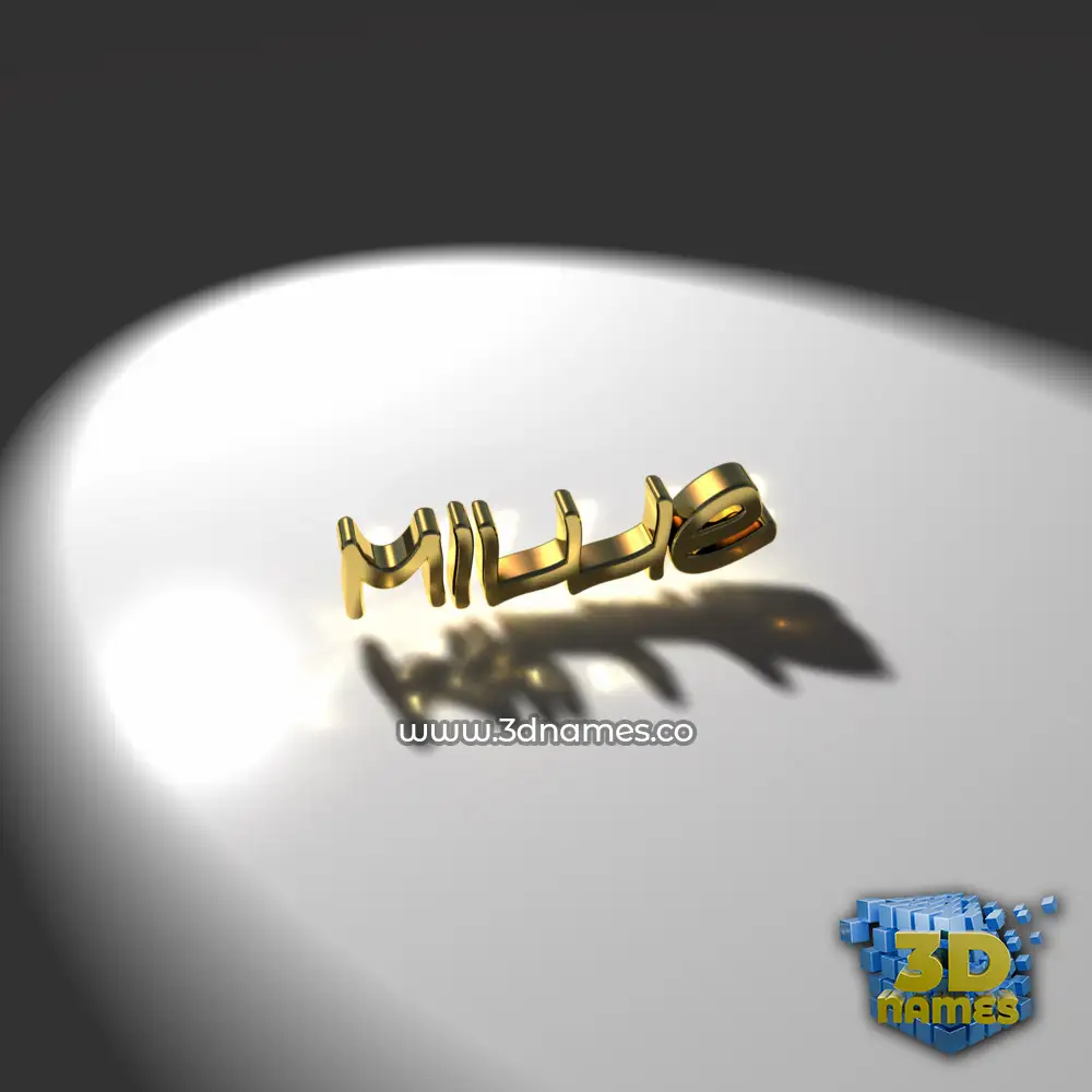 millie in Gold Shine style - 3D name wallpaper