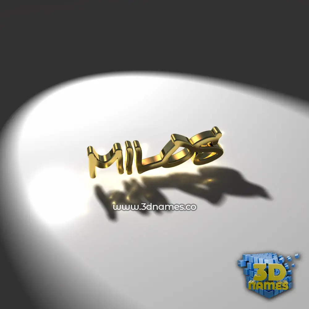 milos in Gold Shine style - 3D name wallpaper