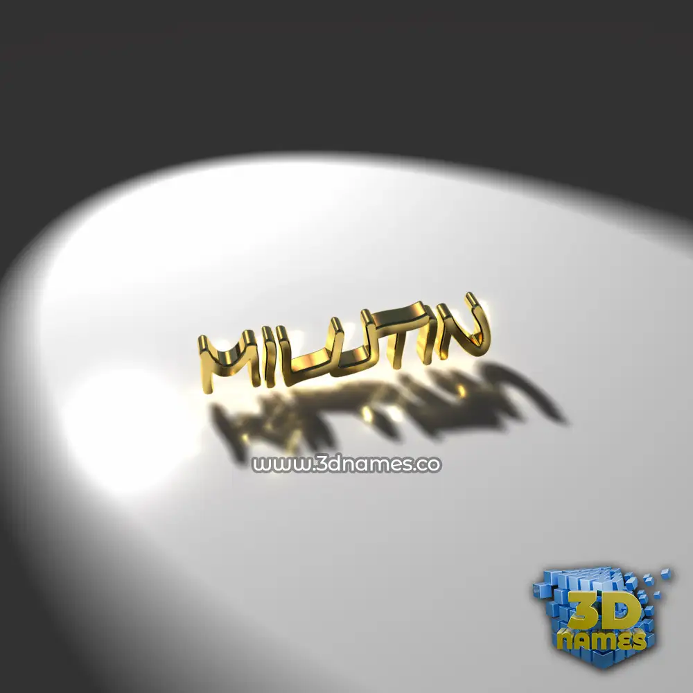 milutin in Gold Shine style - 3D name wallpaper
