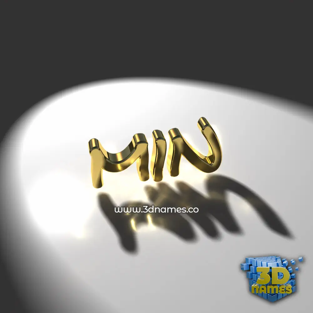 min in Gold Shine style - 3D name wallpaper