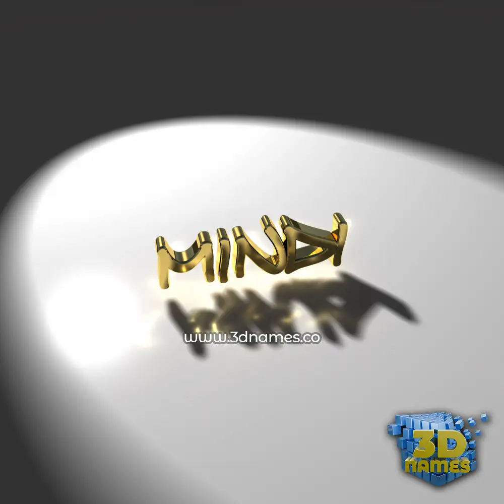 mindi in Gold Shine style - 3D name wallpaper