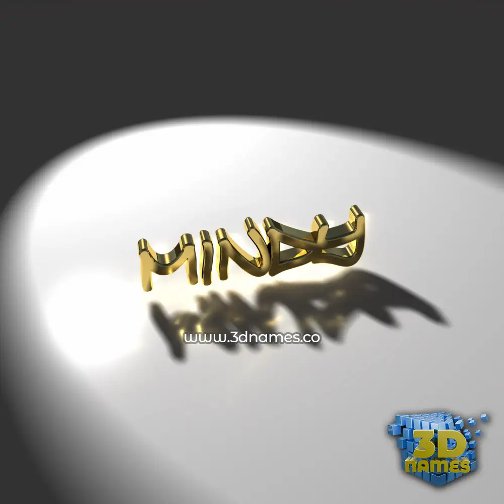 mindy in Gold Shine style - 3D name wallpaper