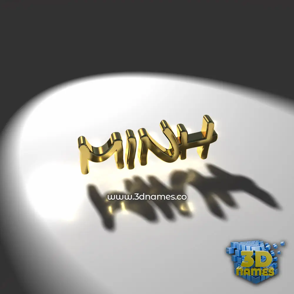 minh in Gold Shine style - 3D name wallpaper