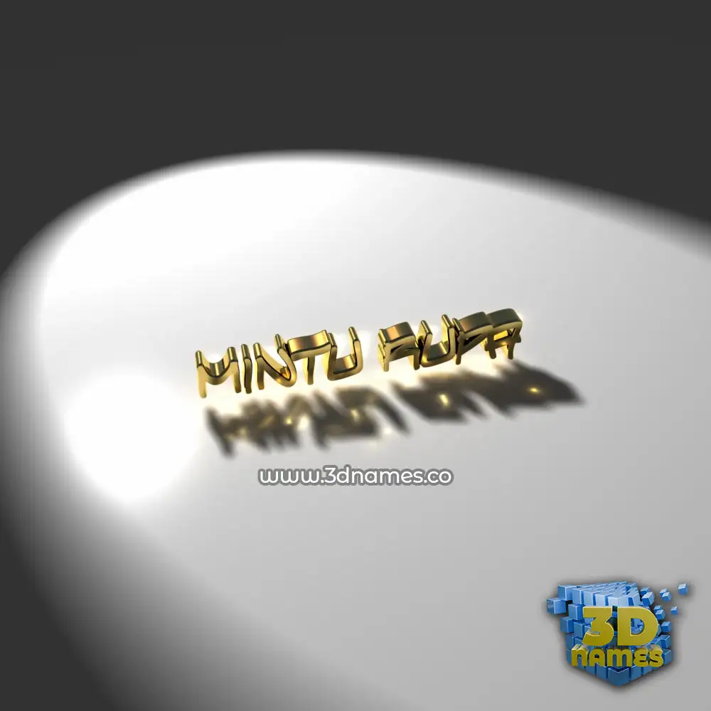 mintu rupa in Gold Shine style - 3D name wallpaper