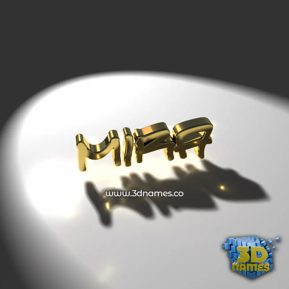 mira in Gold Shine style - 3D name wallpaper