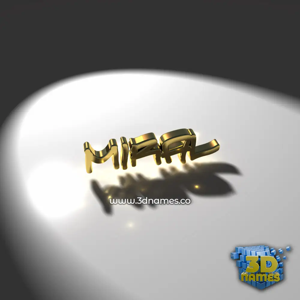 miral in Gold Shine style - 3D name wallpaper
