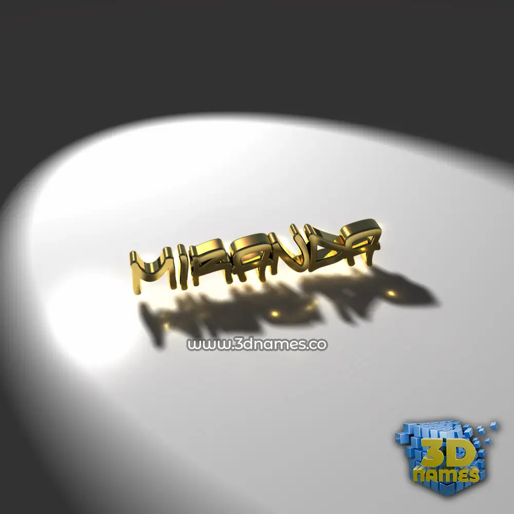miranda in Gold Shine style - 3D name wallpaper