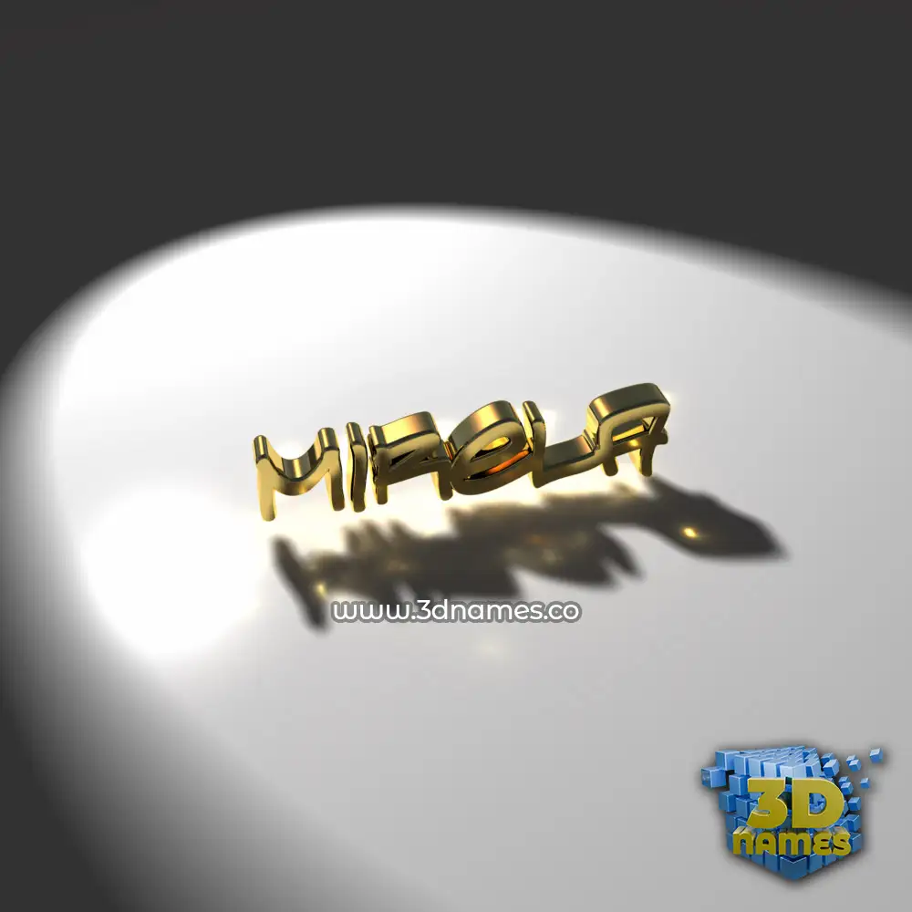 mirela in Gold Shine style - 3D name wallpaper