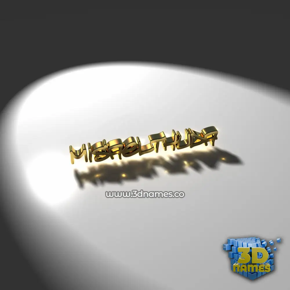 misaelthuda in Gold Shine style - 3D name wallpaper