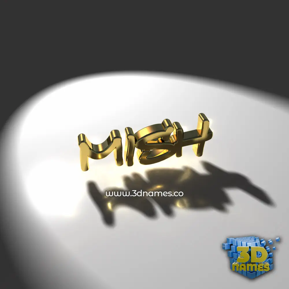 mish in Gold Shine style - 3D name wallpaper