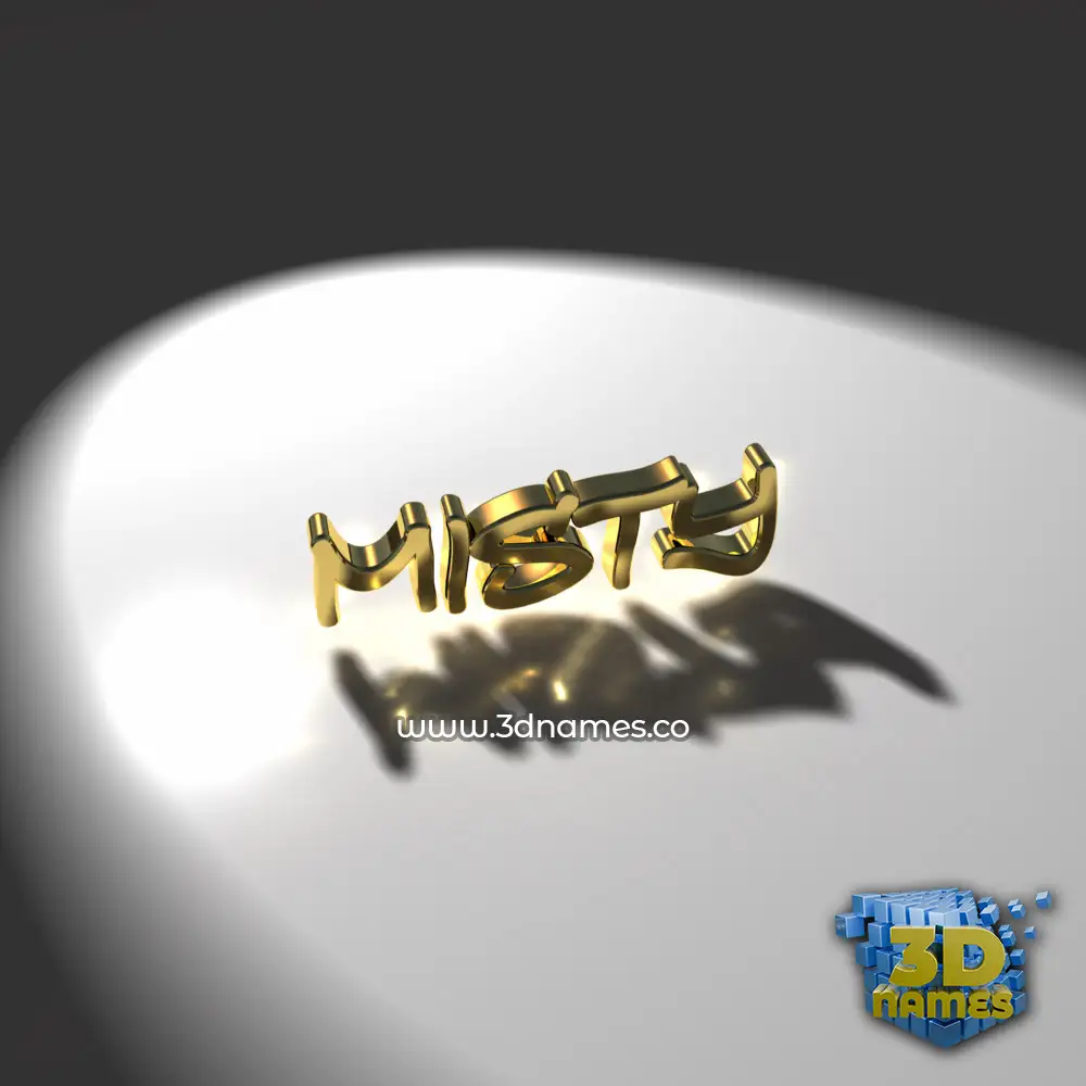 misty in Gold Shine style - 3D name wallpaper
