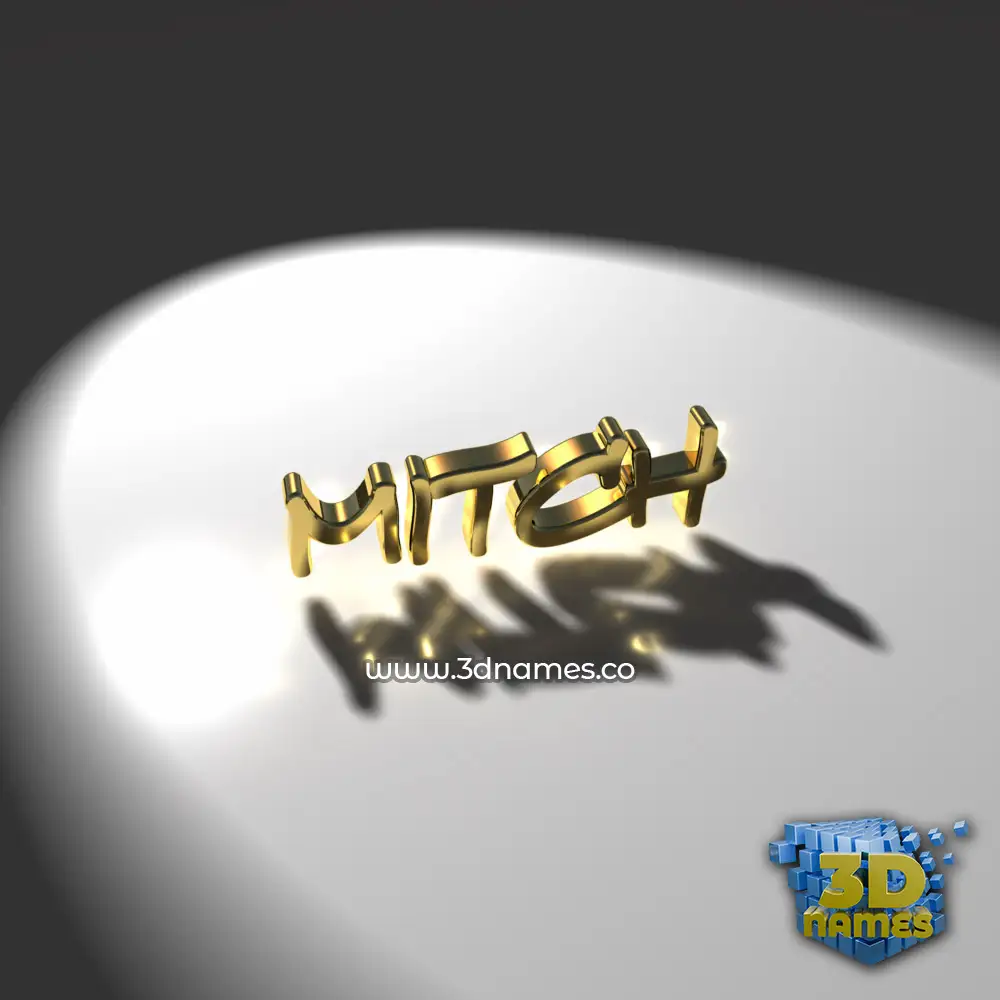 mitch in Gold Shine style - 3D name wallpaper