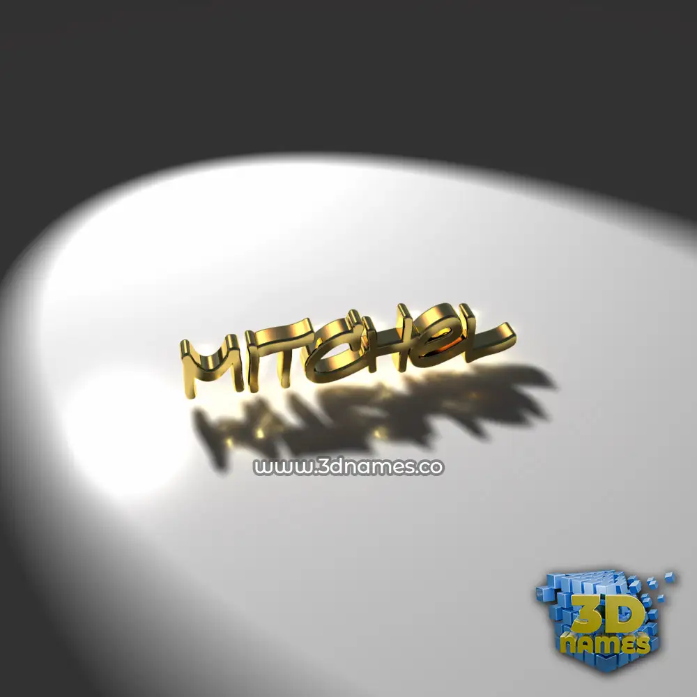 mitchel in Gold Shine style - 3D name wallpaper