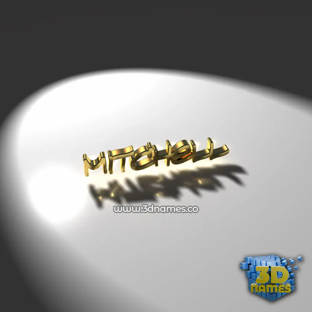 mitchell in Gold Shine style - 3D name wallpaper