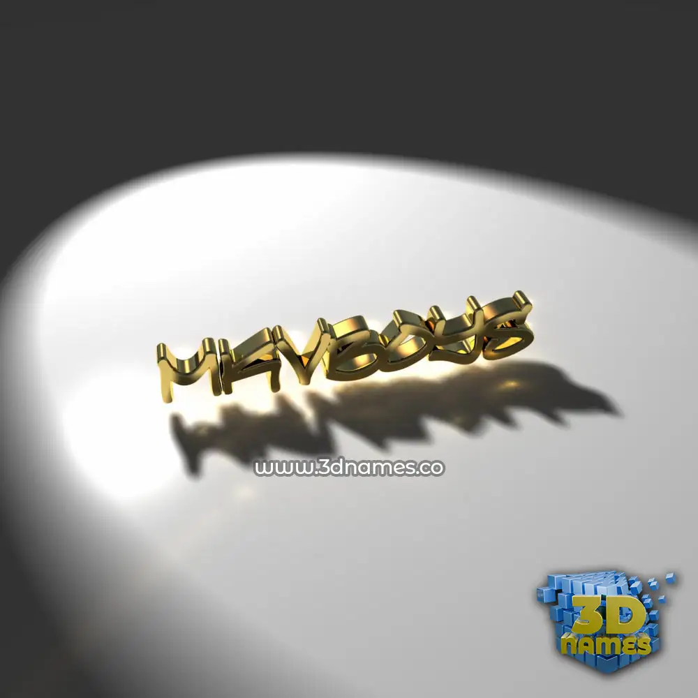 mkvboys in Gold Shine style - 3D name wallpaper