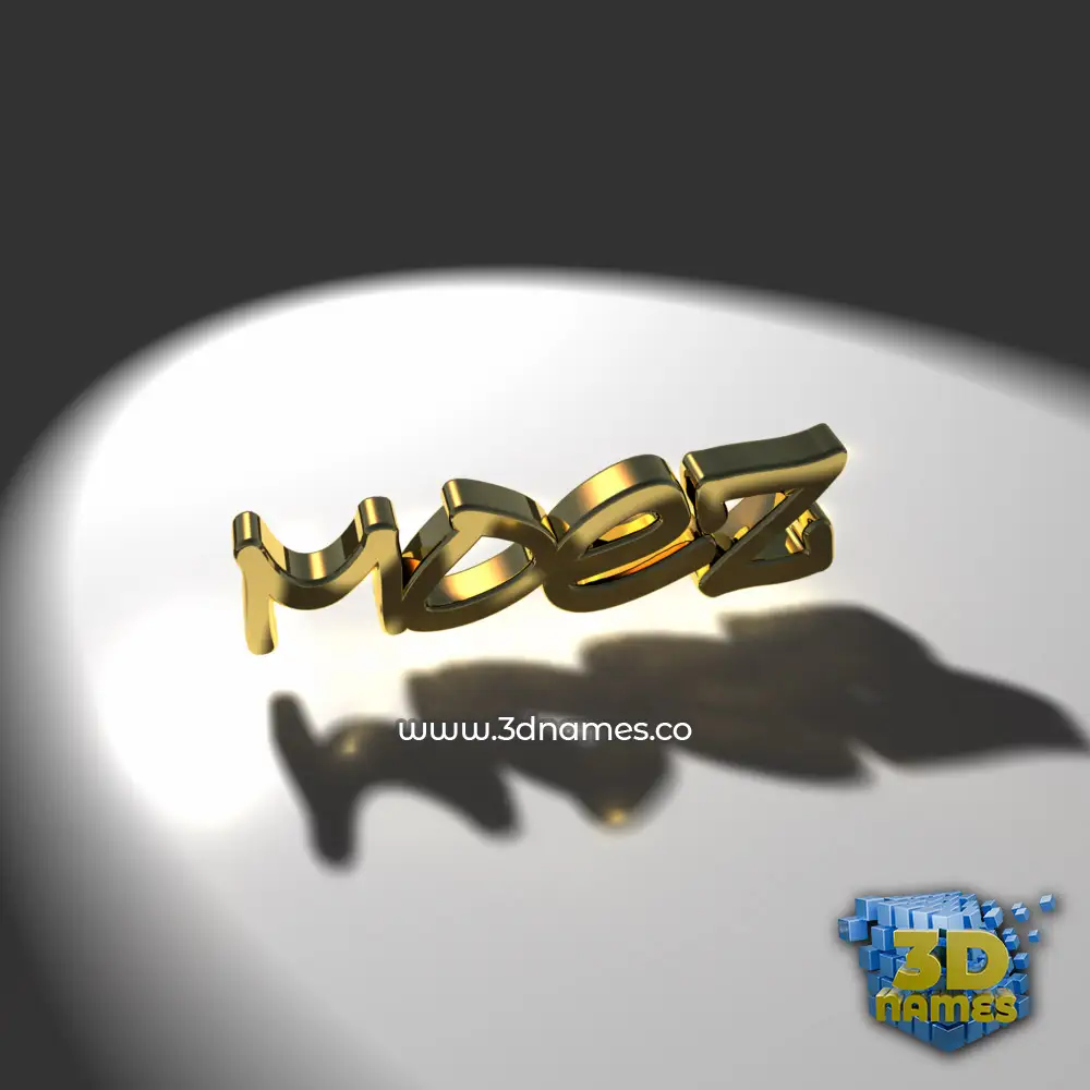 moez in Gold Shine style - 3D name wallpaper