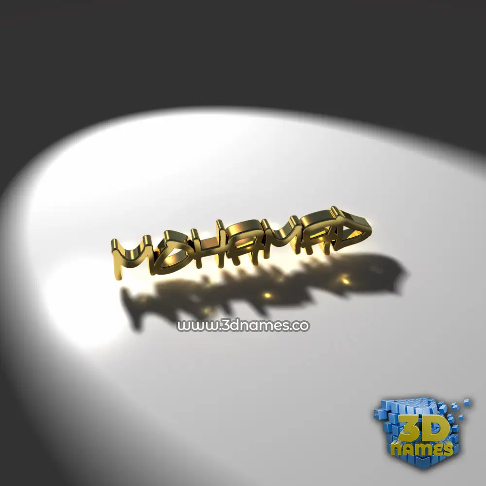 mohamad in Gold Shine style - 3D name wallpaper