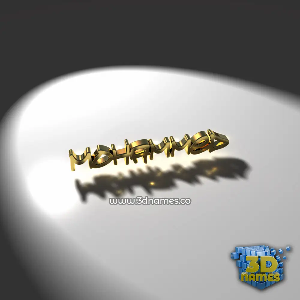 mohammed in Gold Shine style - 3D name wallpaper