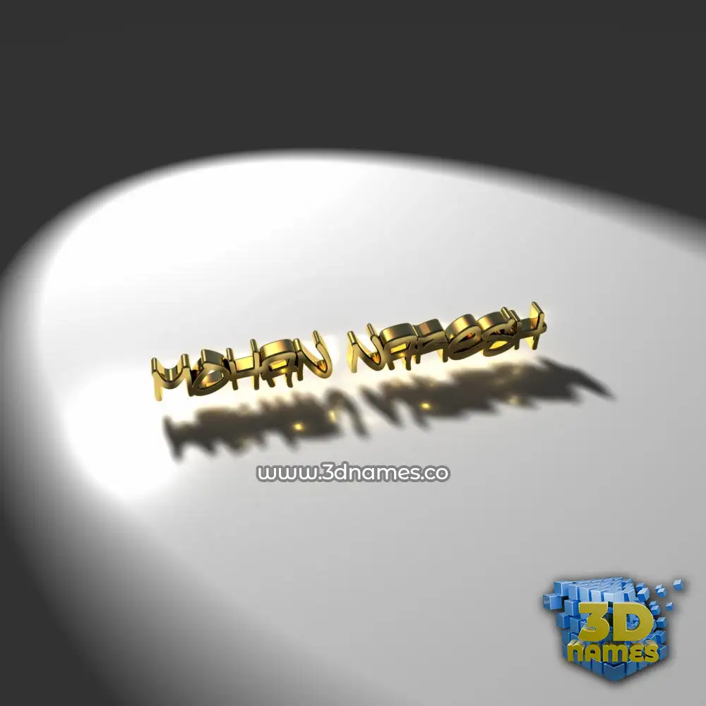 mohan naresh in Gold Shine style - 3D name wallpaper