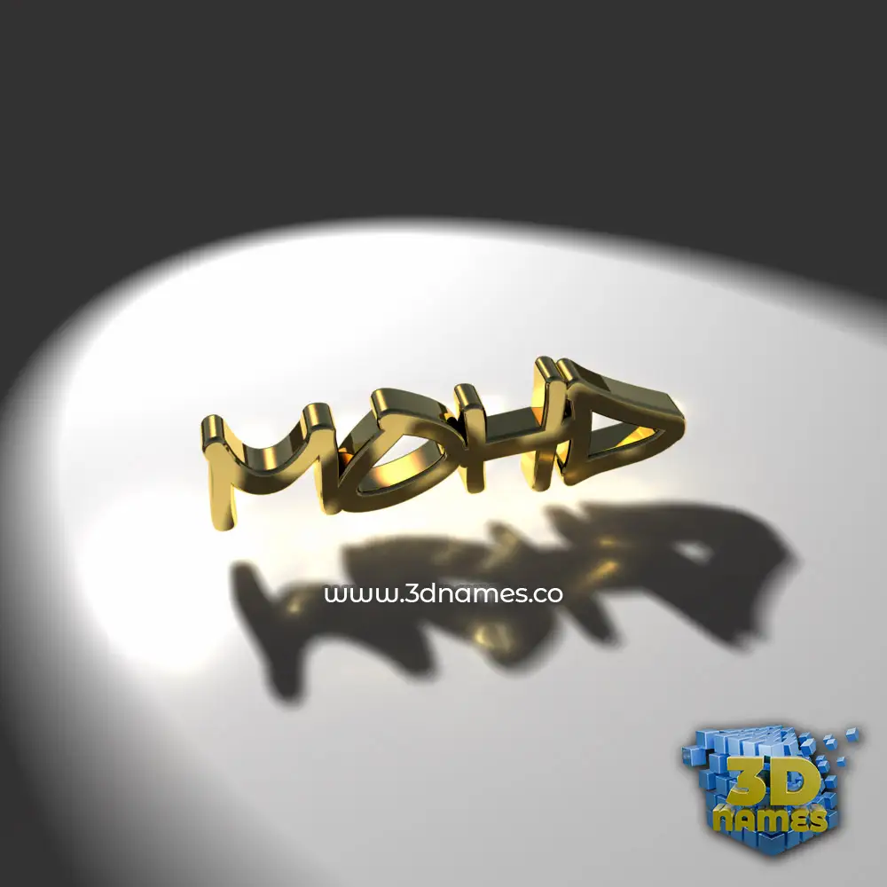 mohd in Gold Shine style - 3D name wallpaper
