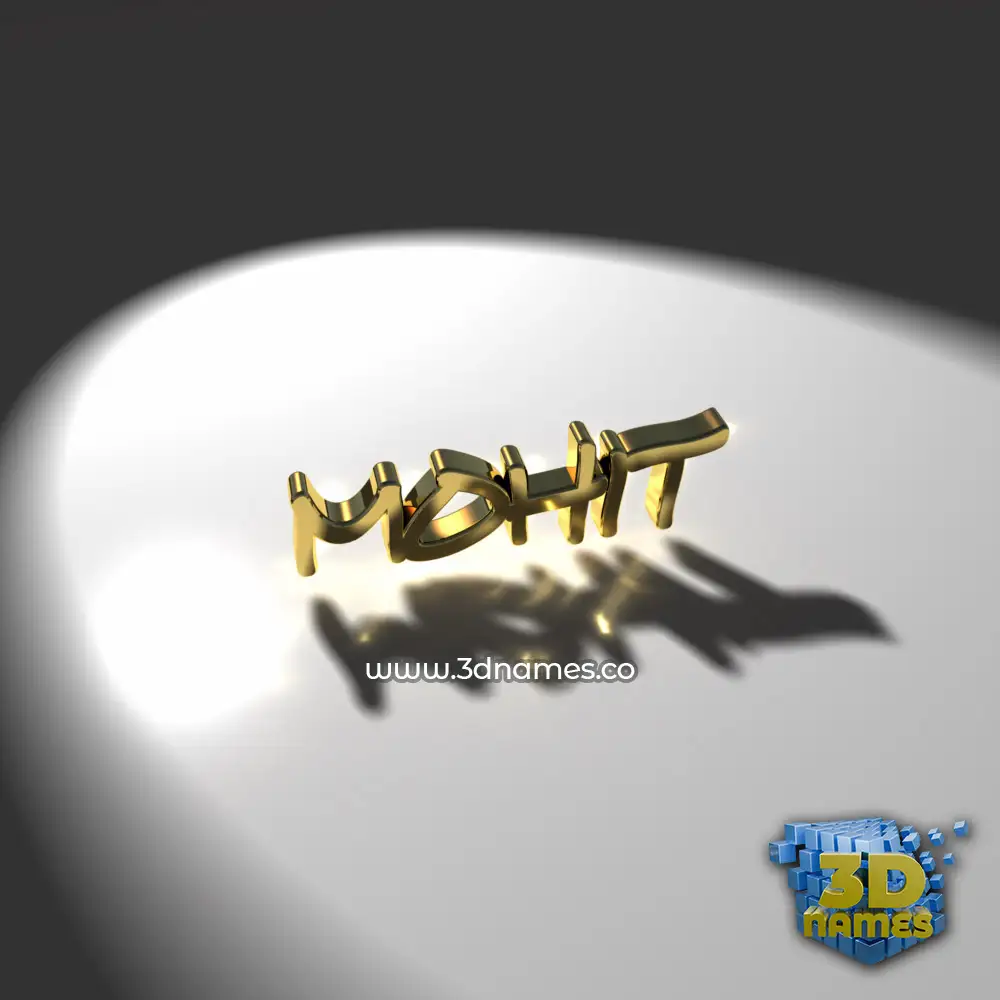 mohit in Gold Shine style - 3D name wallpaper