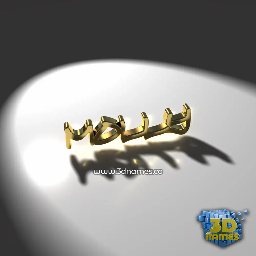 molly in Gold Shine style - 3D name wallpaper