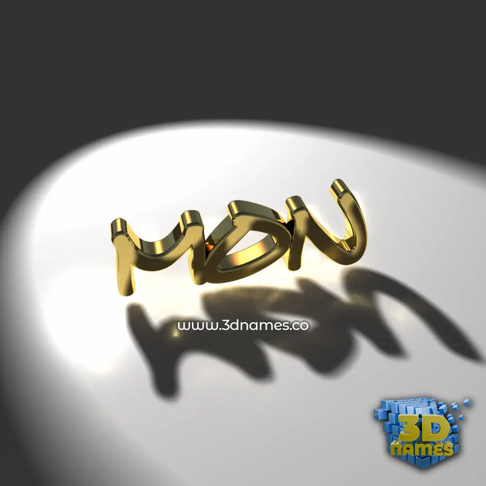 mon in Gold Shine style - 3D name wallpaper