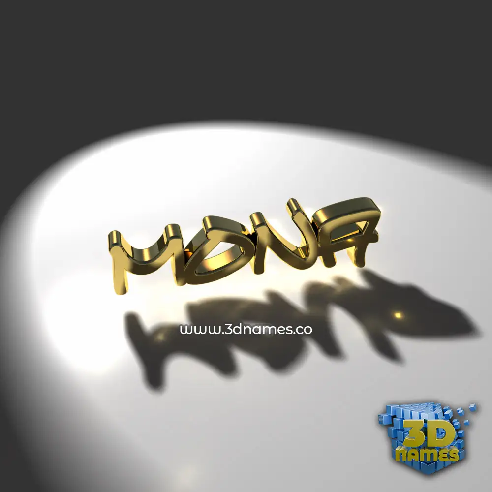 mona in Gold Shine style - 3D name wallpaper