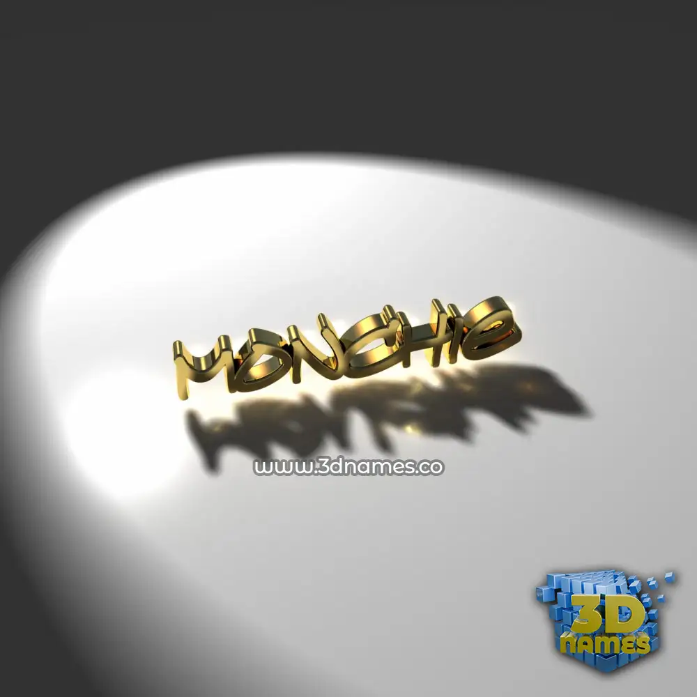 monchie in Gold Shine style - 3D name wallpaper