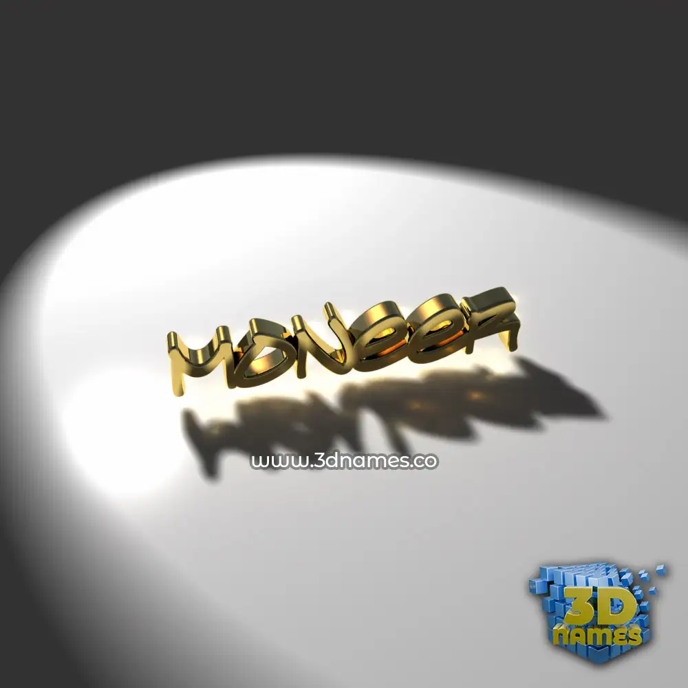 moneer in Gold Shine style - 3D name wallpaper