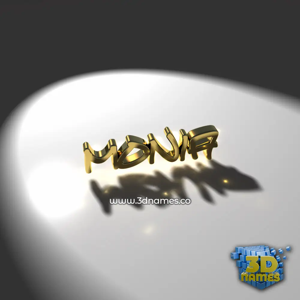 monia in Gold Shine style - 3D name wallpaper