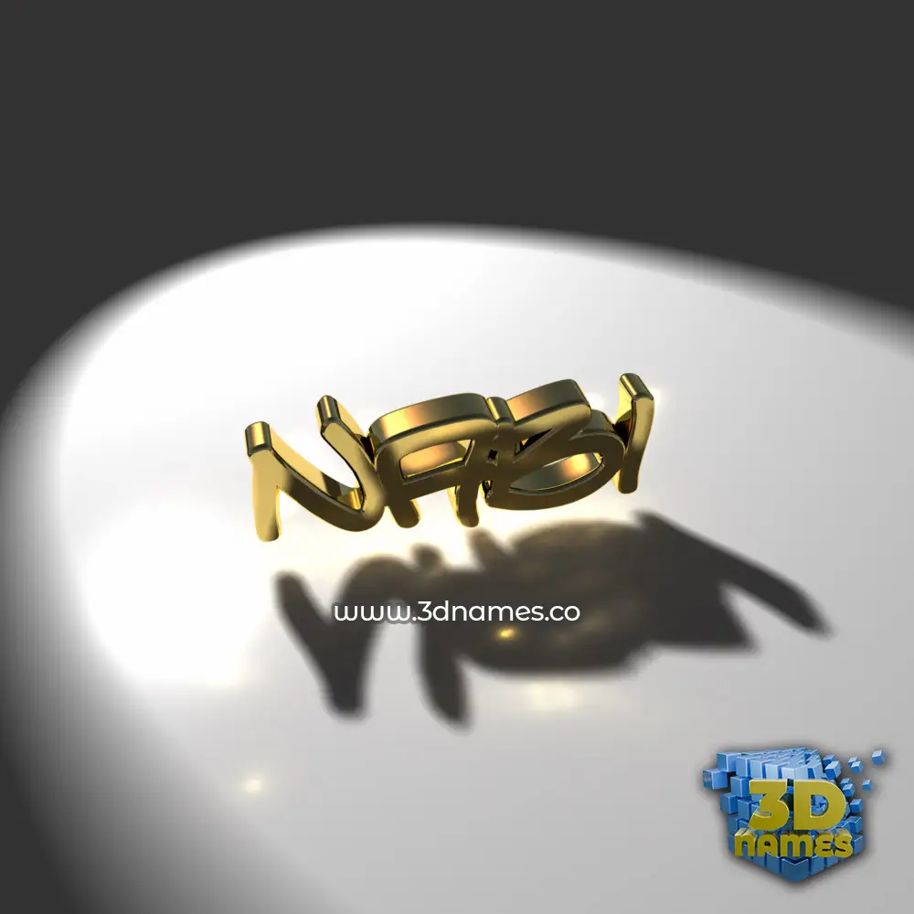 nabi in Gold Shine style - 3D name wallpaper