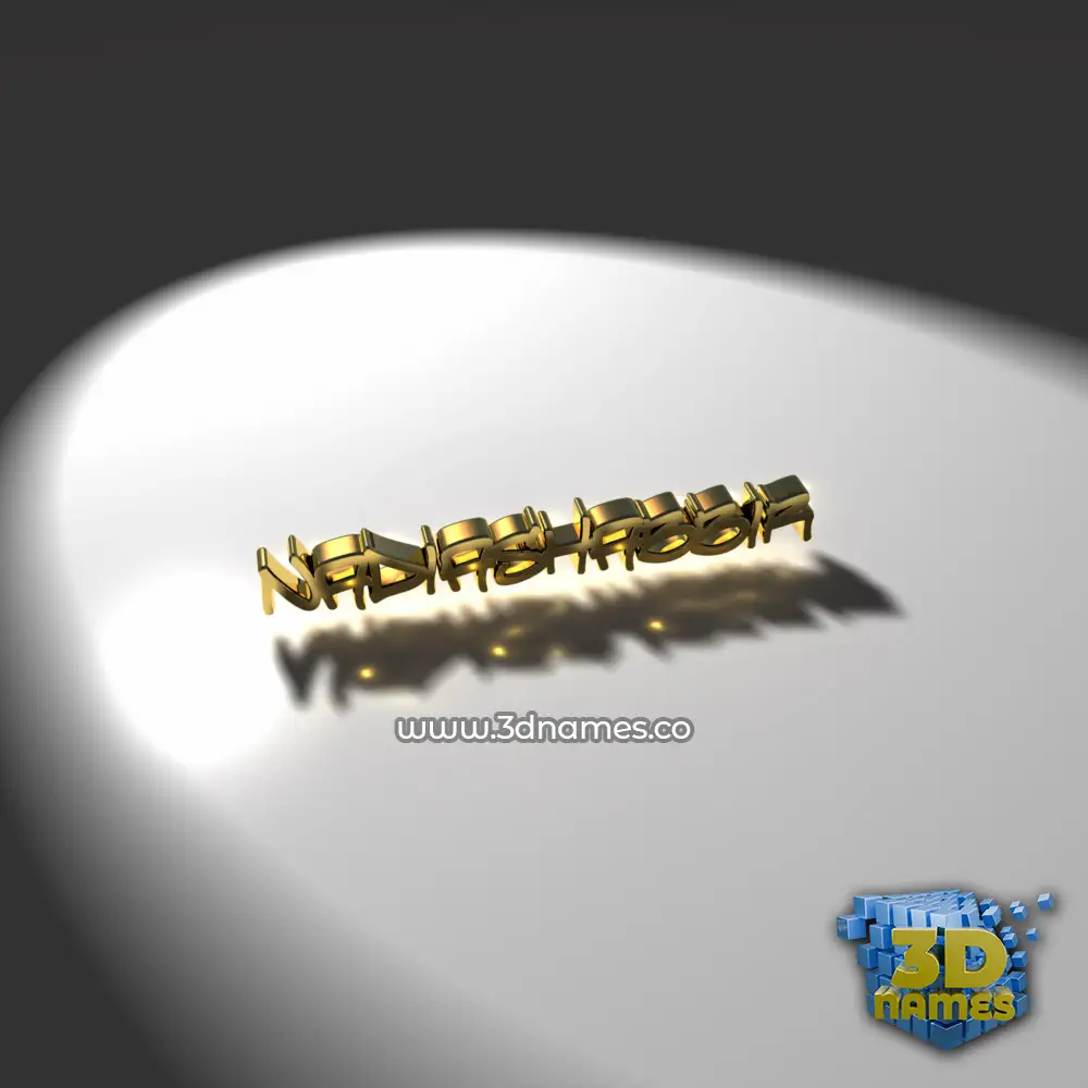nadiashabbir in Gold Shine style - 3D name wallpaper