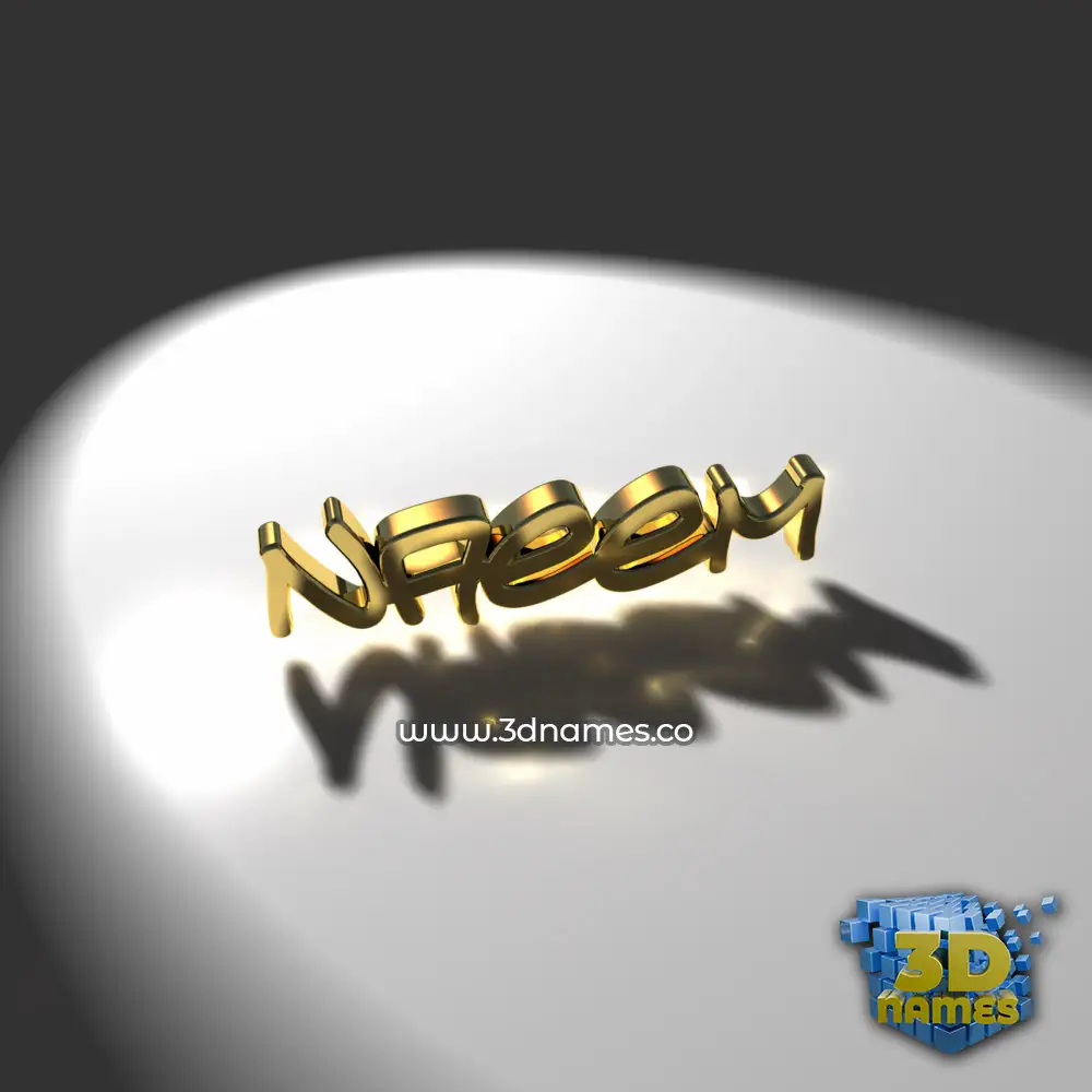 naeem in Gold Shine style - 3D name wallpaper