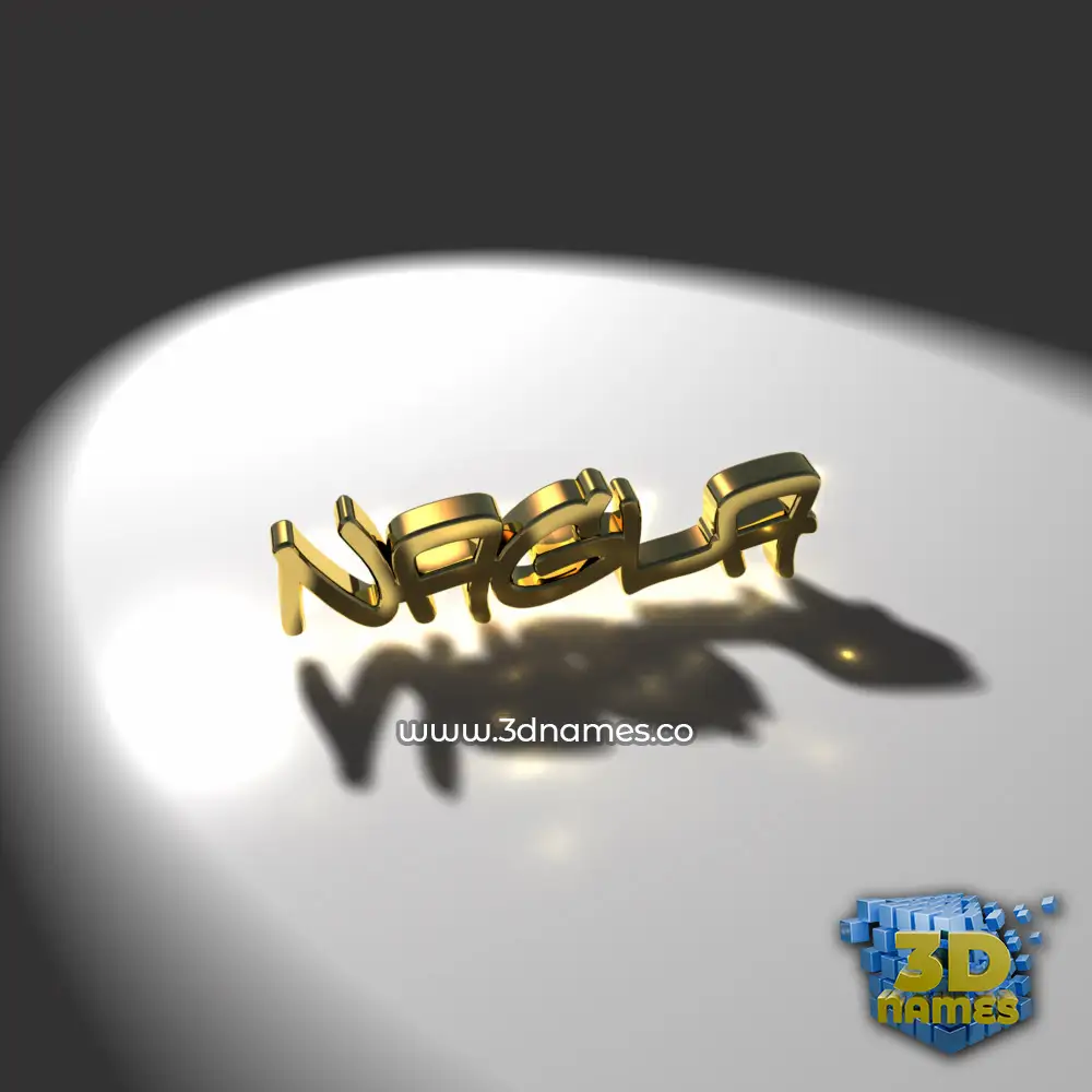 nagla in Gold Shine style - 3D name wallpaper