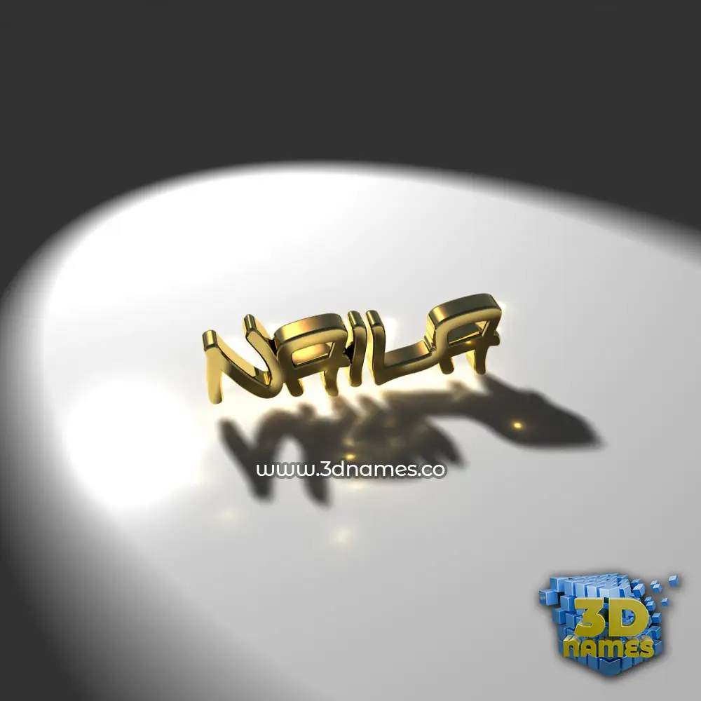 naila in Gold Shine style - 3D name wallpaper
