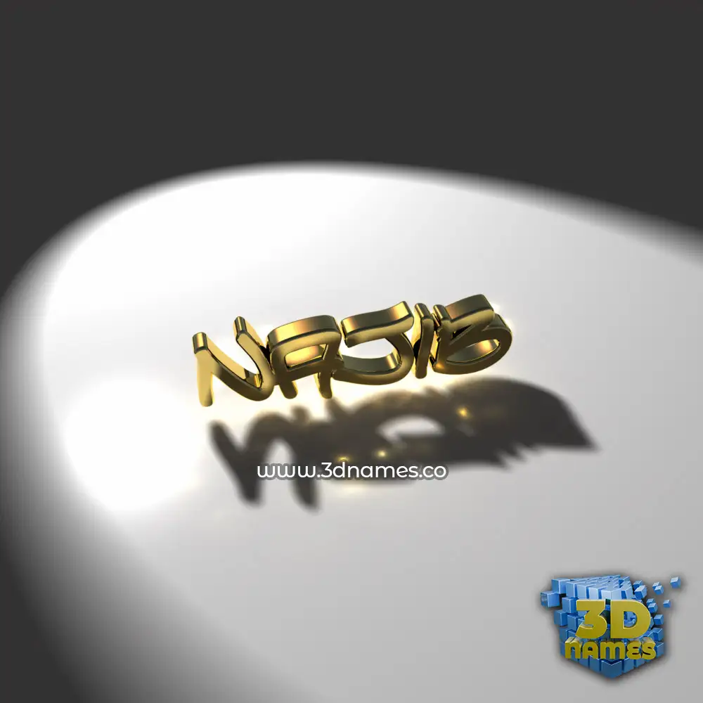 najib in Gold Shine style - 3D name wallpaper