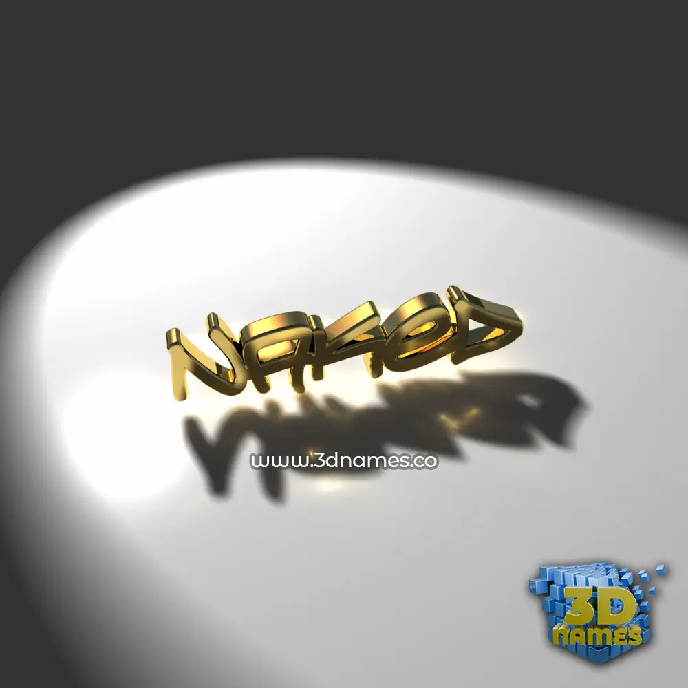 naked in Gold Shine style - 3D name wallpaper