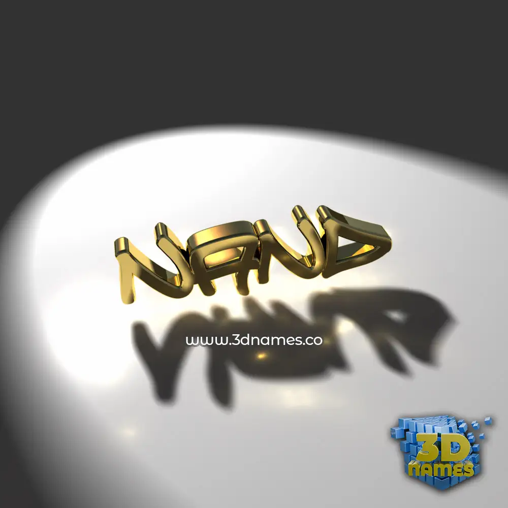 nand in Gold Shine style - 3D name wallpaper