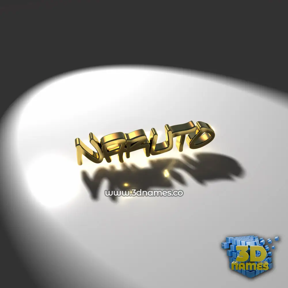 naruto in Gold Shine style - 3D name wallpaper